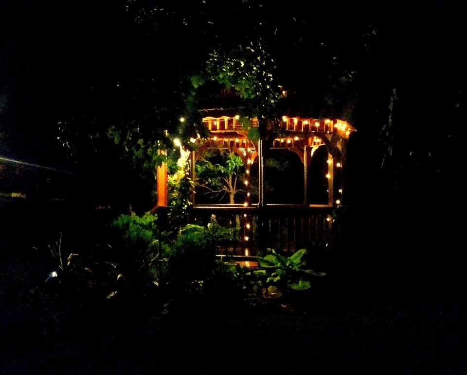 LIT CEDAR GAZEBO