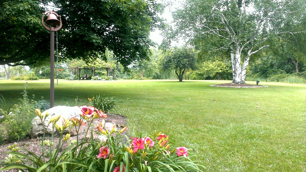 Looking across the Island towards the Flowering Gazebo