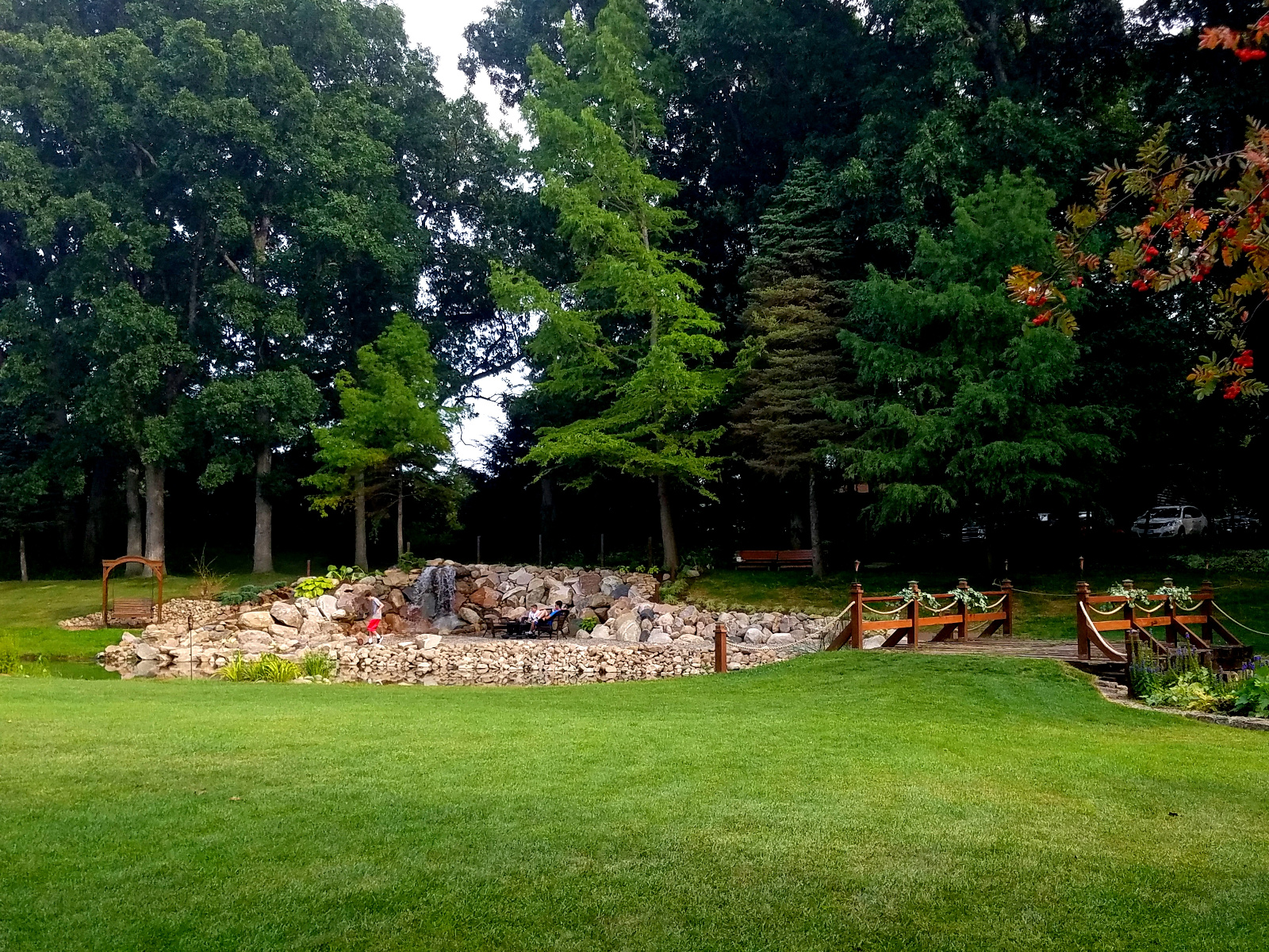 The Waterfall consumes about 3/4 of the hillside