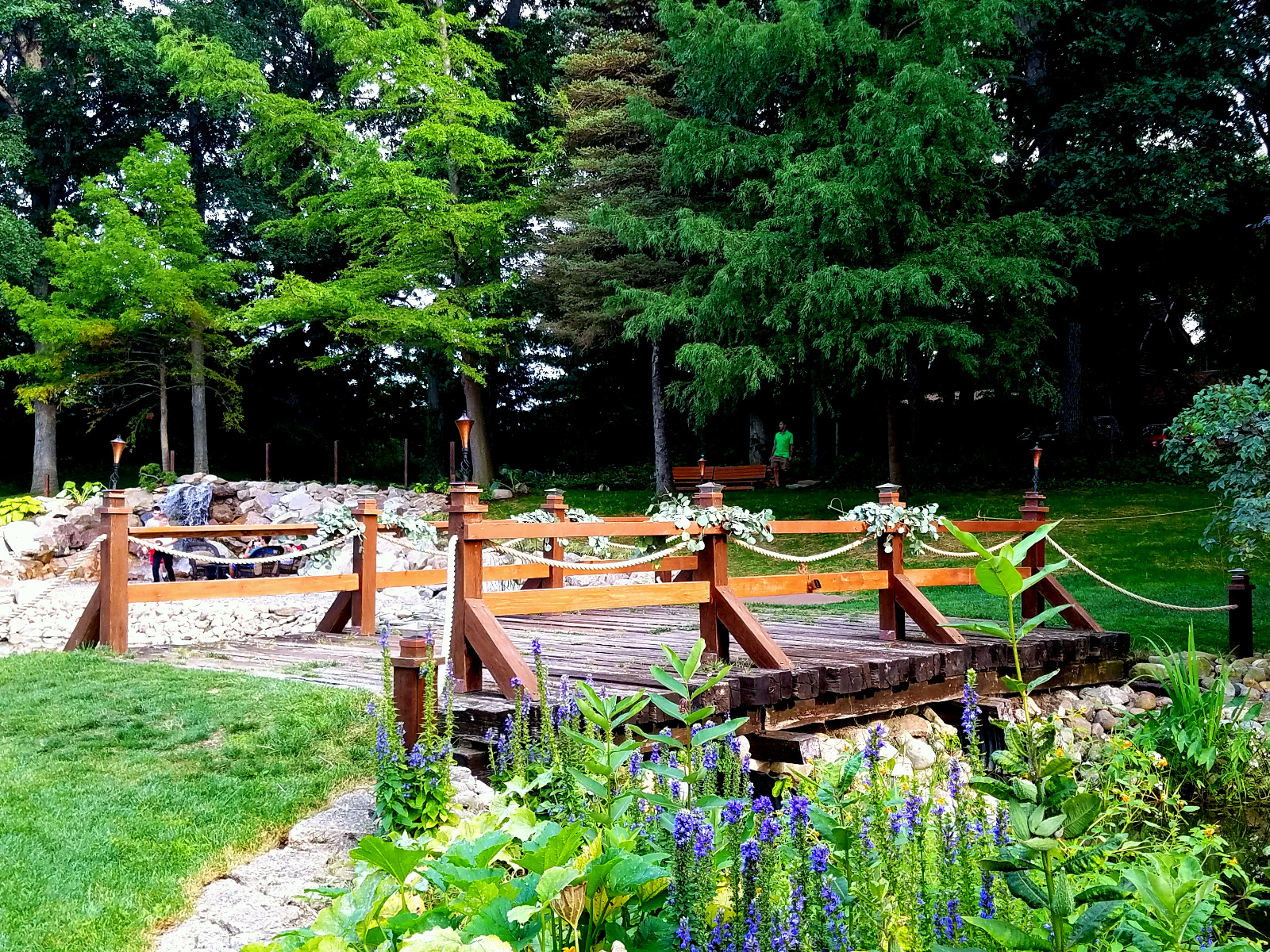 Looking across the Bridge towards the Waterfalls
