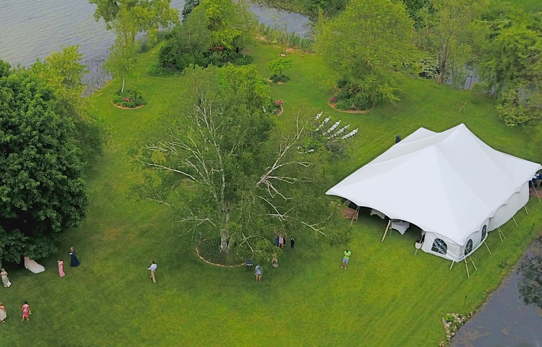 Island overview by drone
