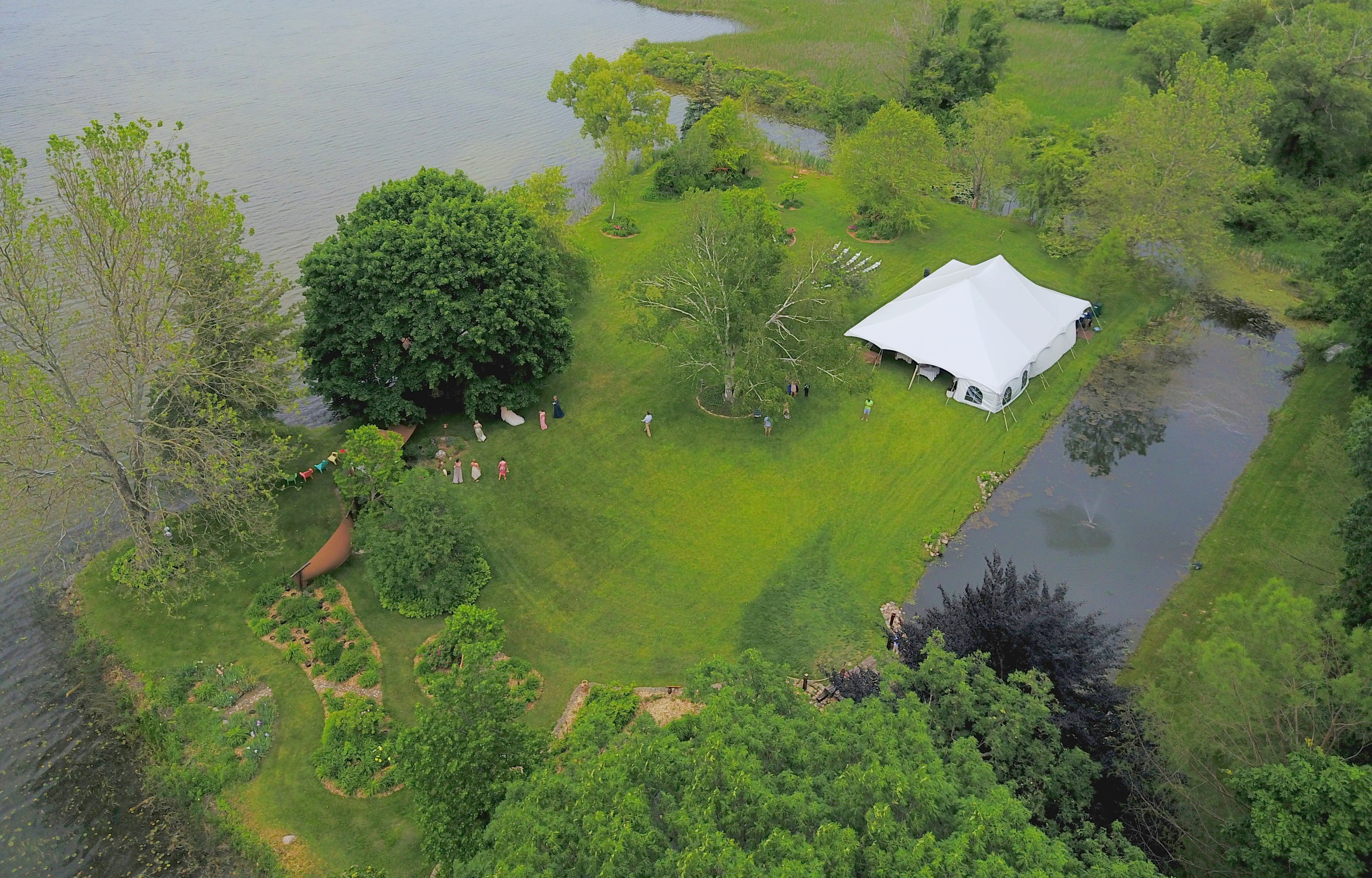 Island overview by drone