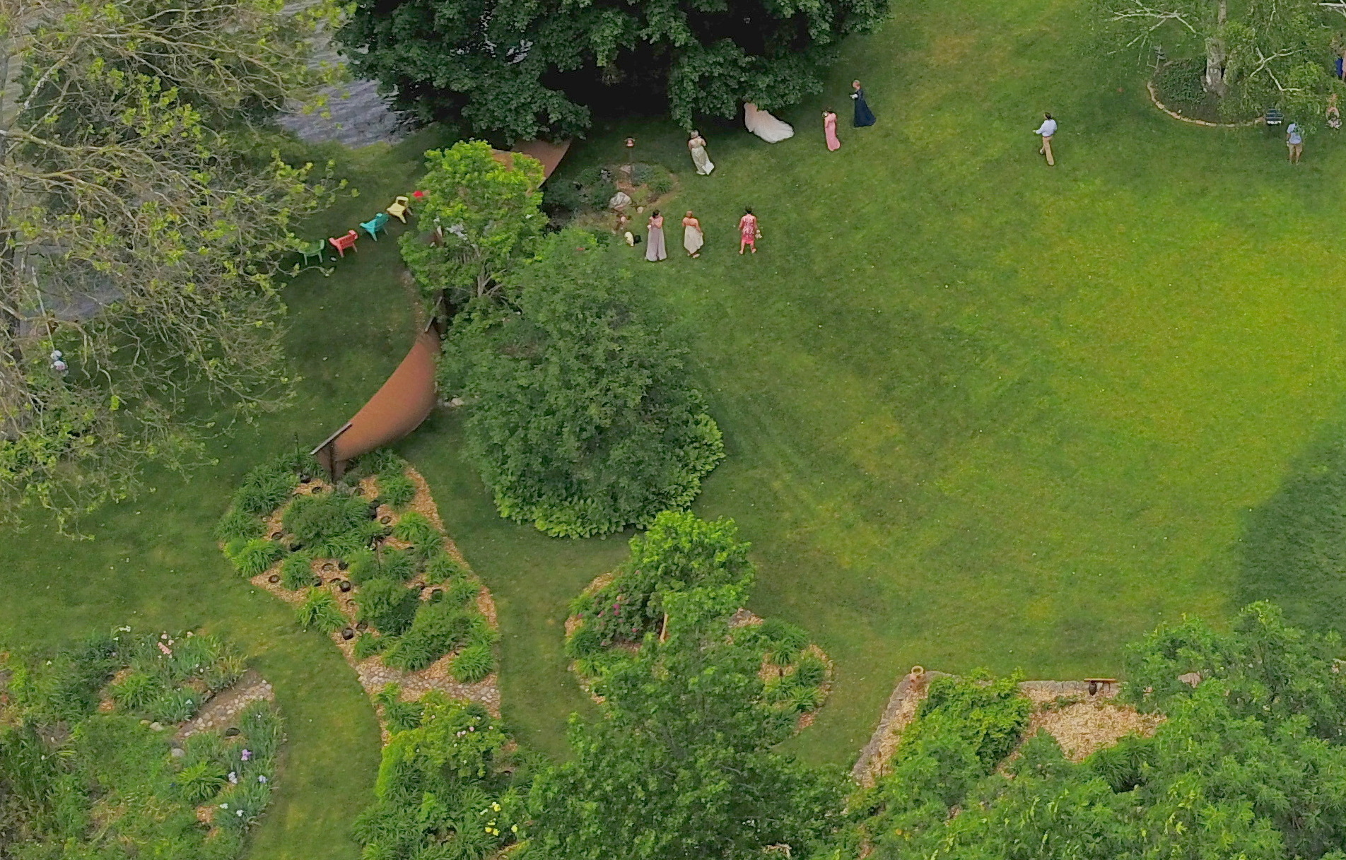 Island overview by drone