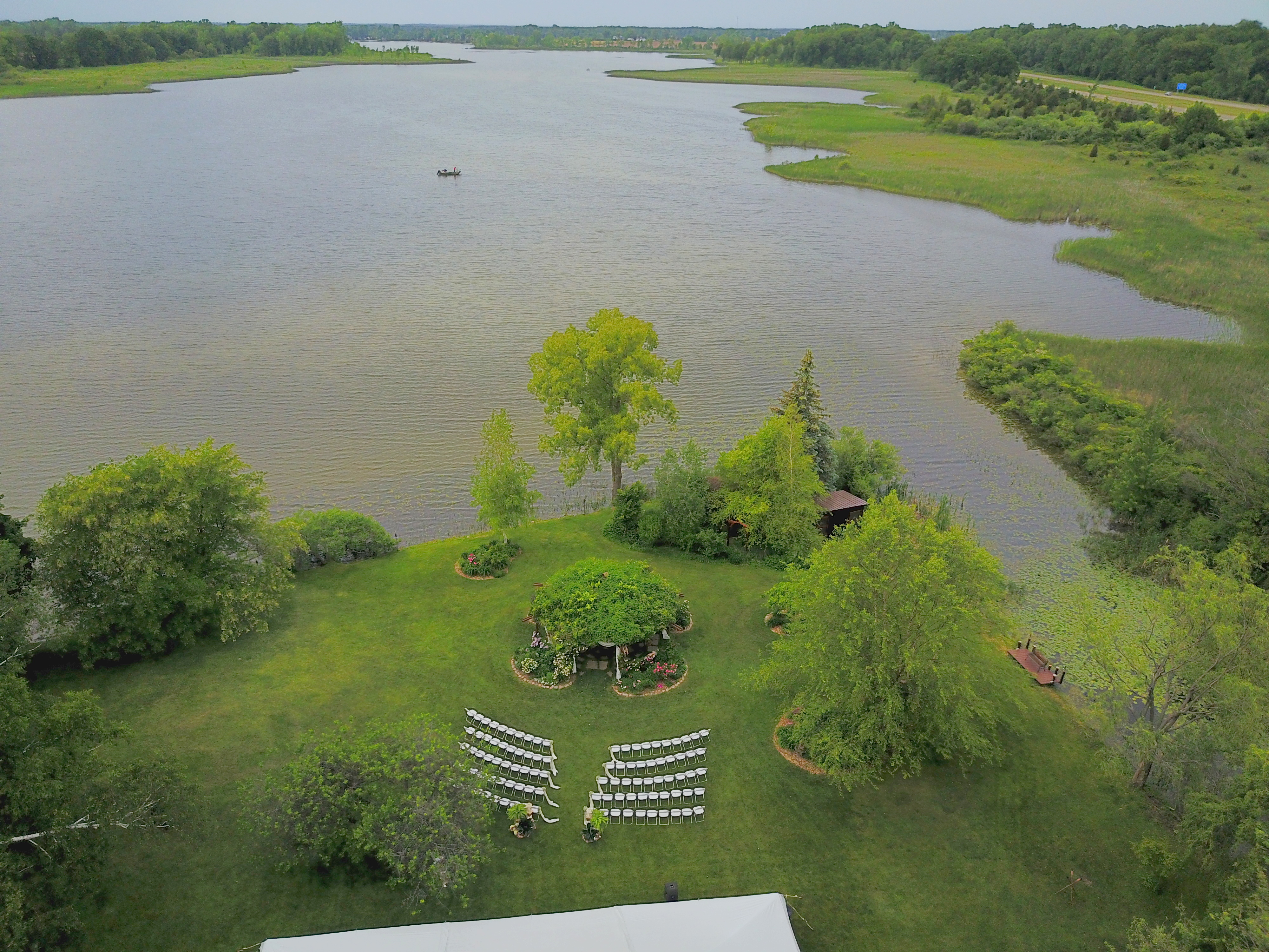 Island overview by drone