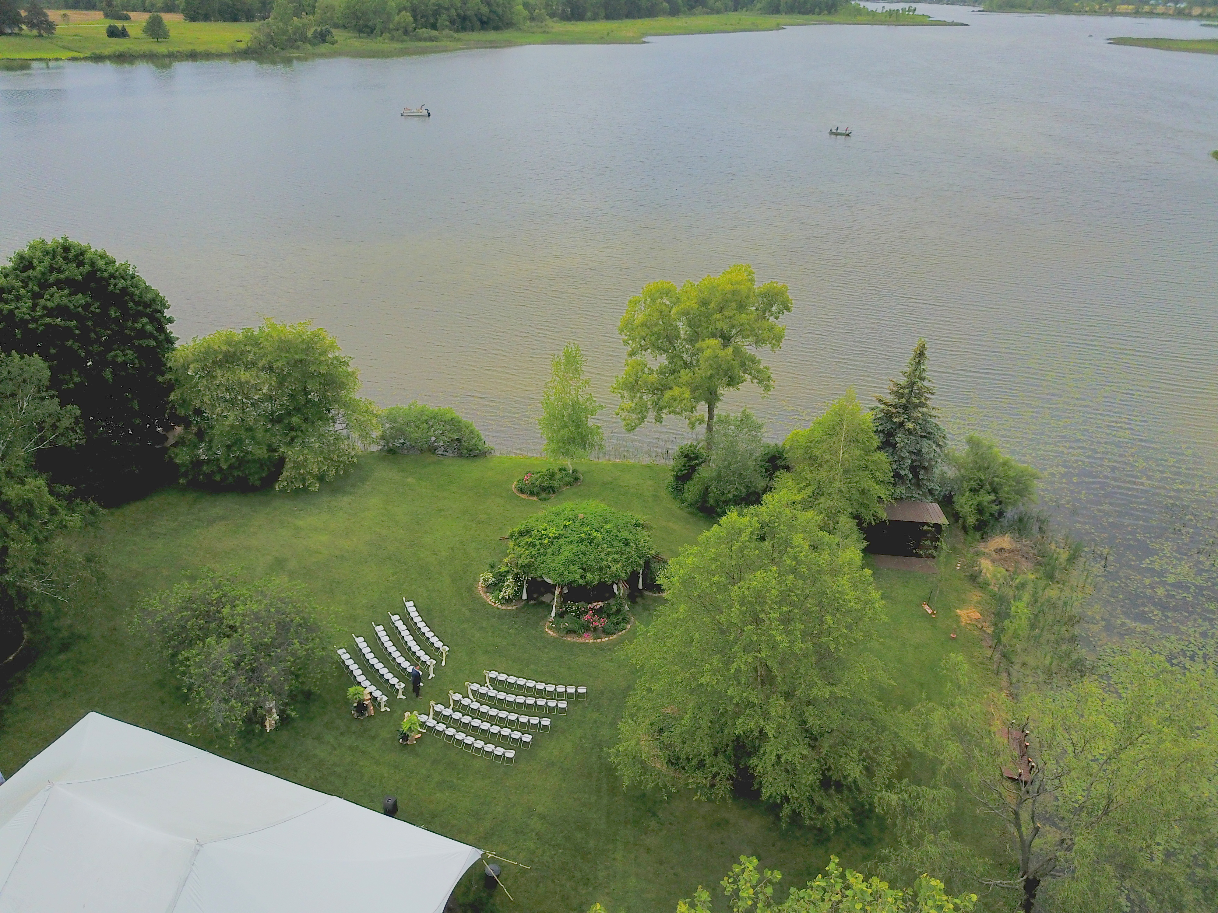 Island overview by drone