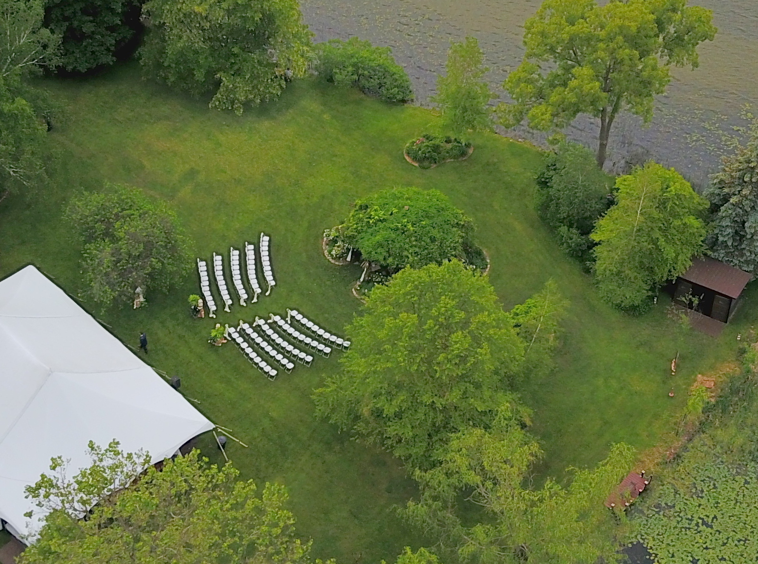 Island overview by drone