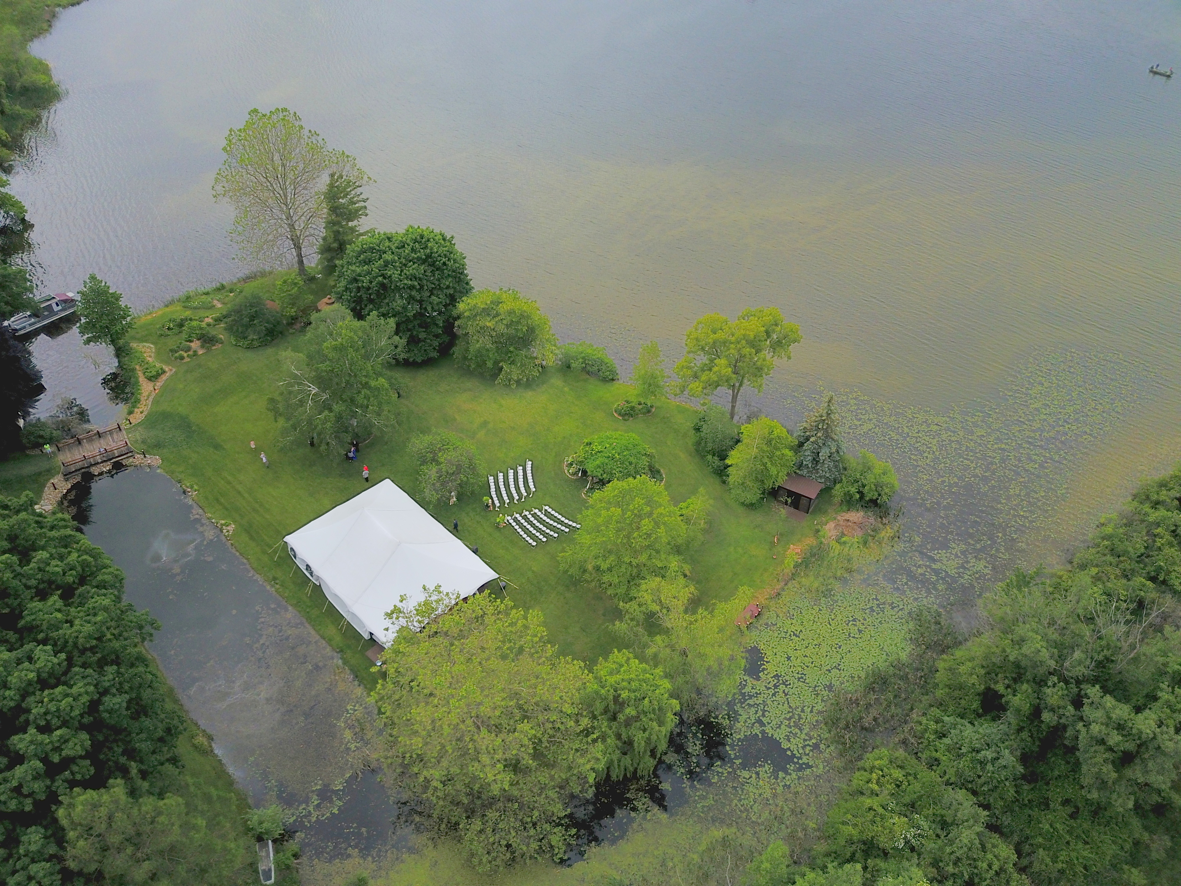 Island overview by drone