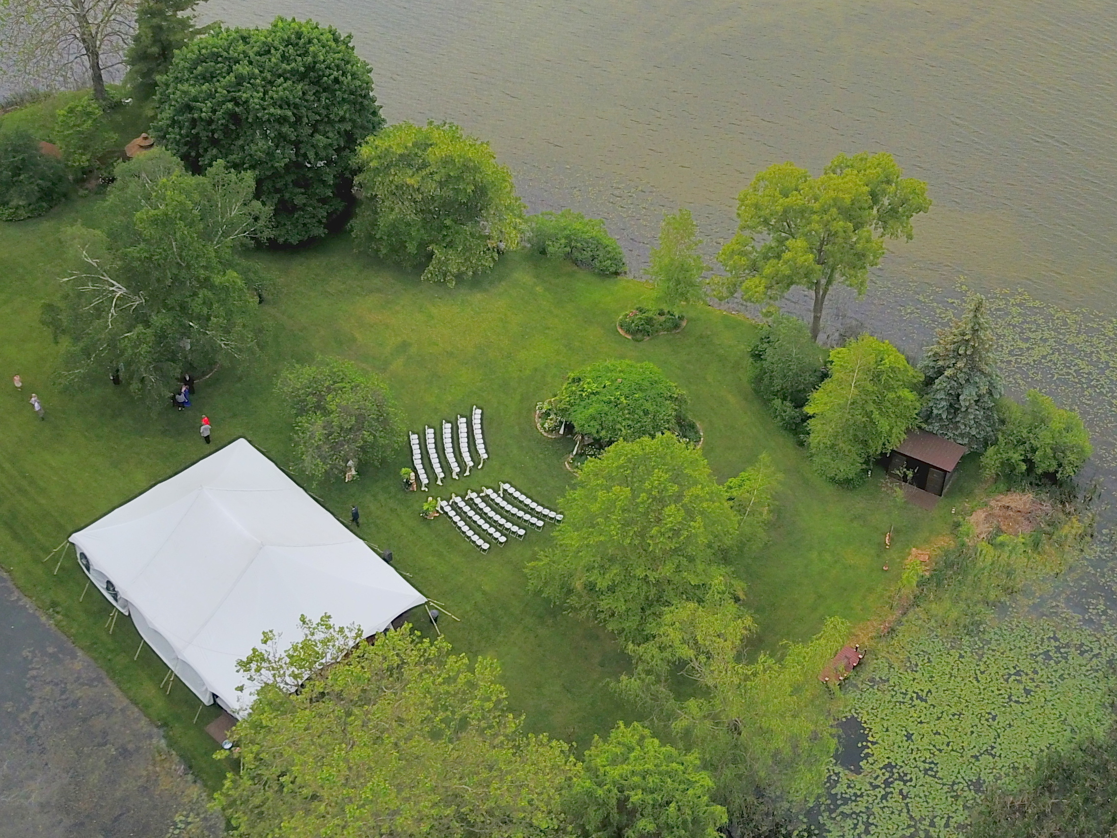 Island overview by drone