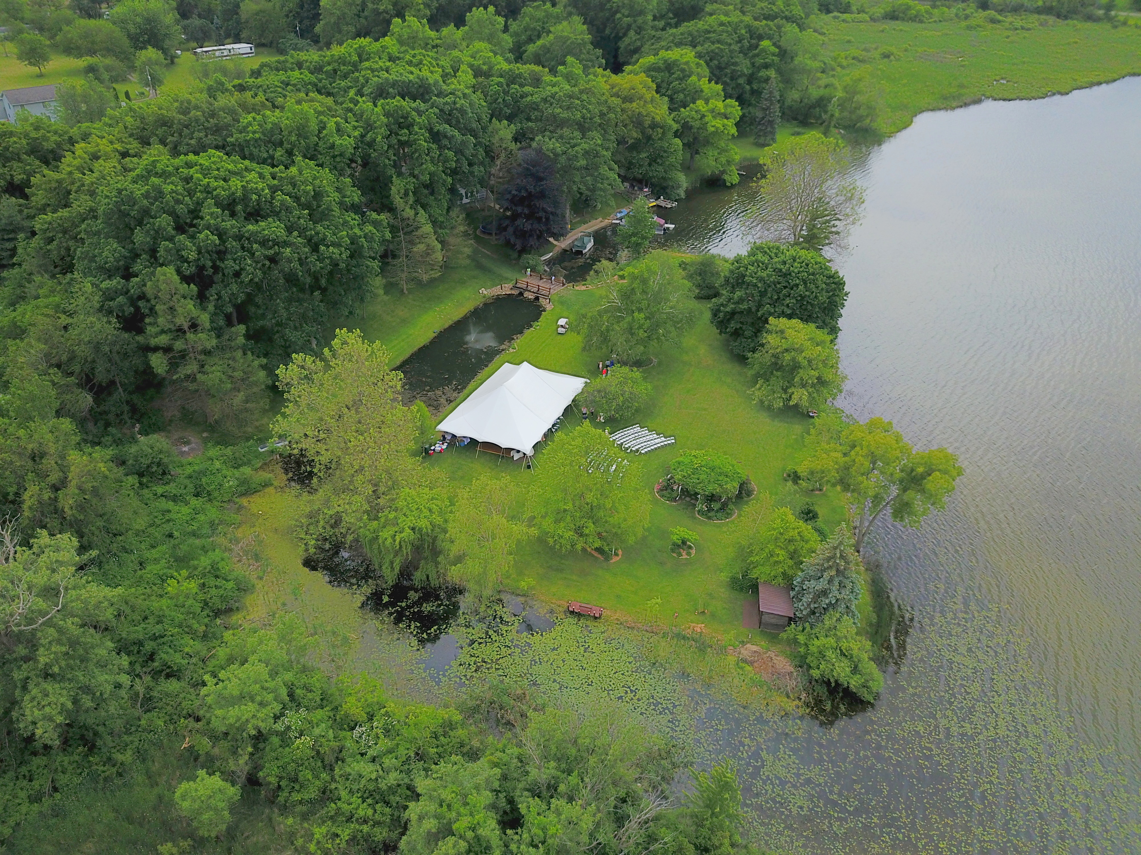 Island overview by drone