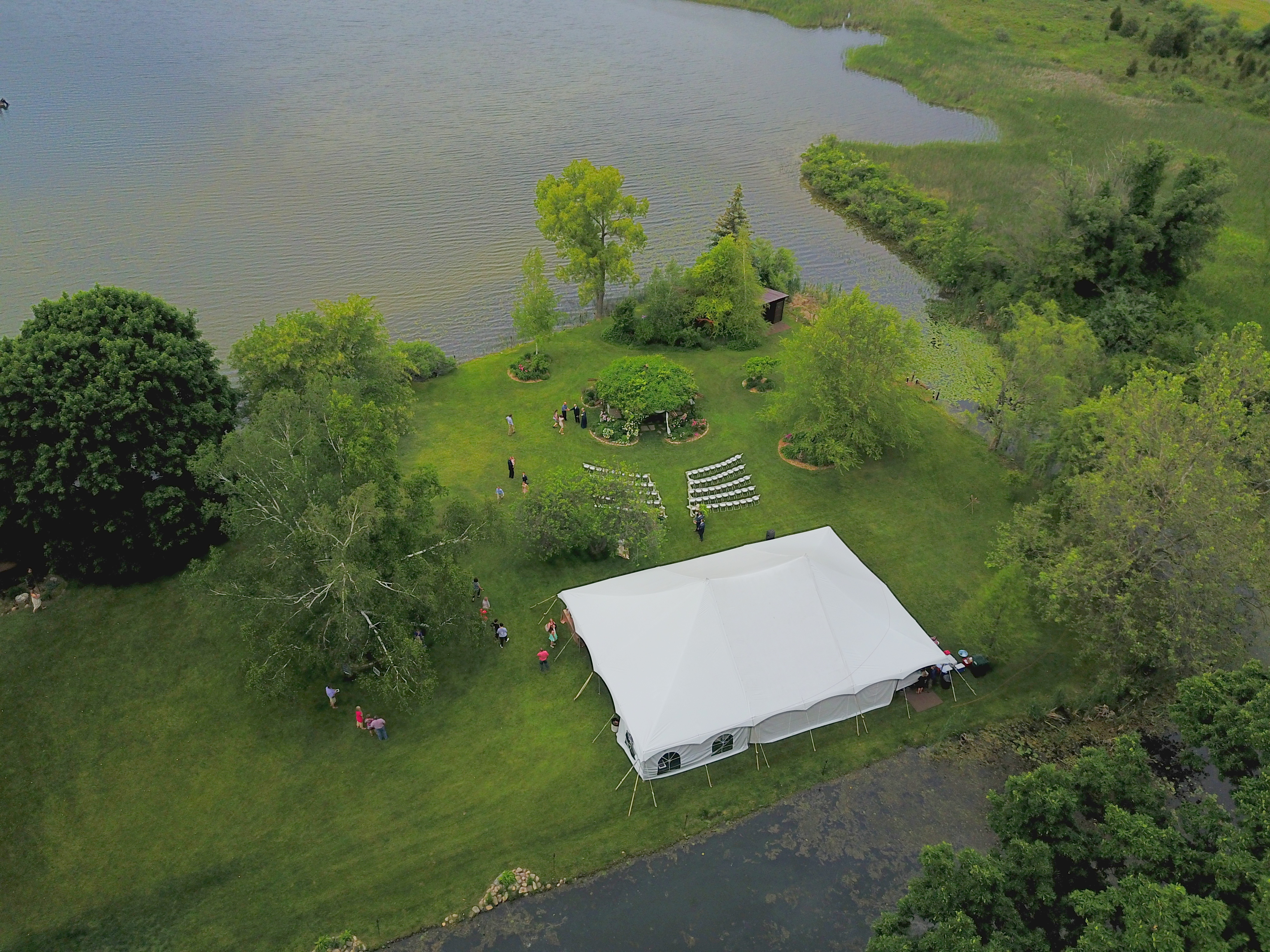 Island overview by drone