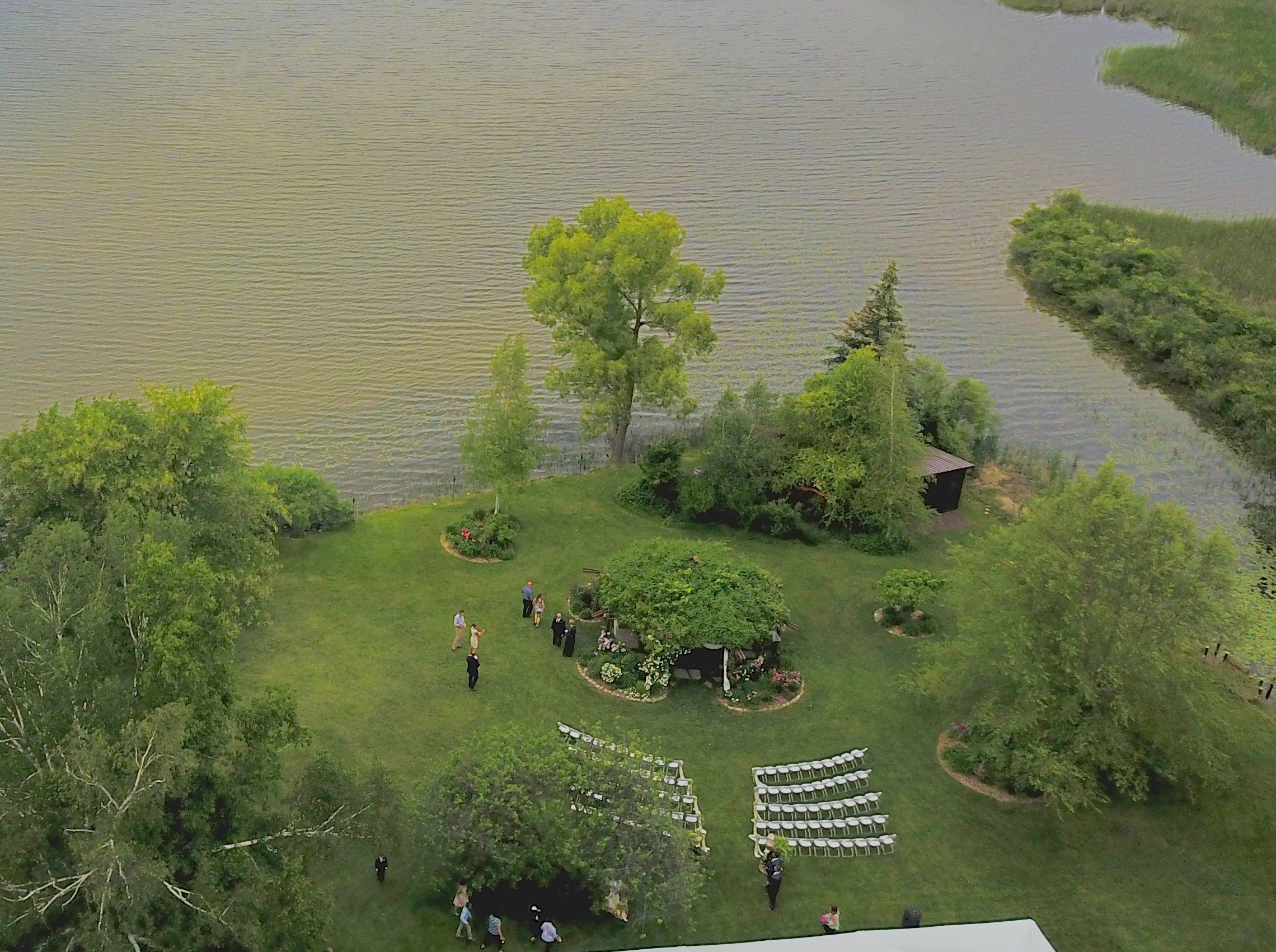 Island overview by drone